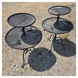 Pair of Two-Tier Metal Patio Tables
