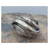 Vintage Beau Sterling Silver Modernist Ring 2.95g