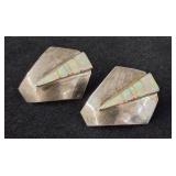 Vintage 925 Silver Opal Earrings