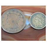 1853 Large Cent & 1860 Indian Head Penny