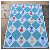 Hand Quilted Feed Sack Sun Bonnet Sue Quilt 62ï¿½ï¿½