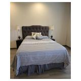 Queen Size Bed w/ Stands & Lamps