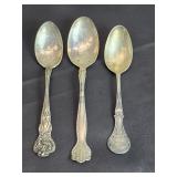 Three Sterling Silver Souvenir Spoons