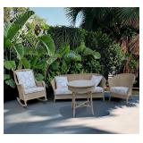 4- PC WICKER SET HAS LITTLE DAMAGE PLEASE SEE