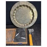 BRASS WALL TRAY, ARROW SLAP STAPLER WORKING & SET