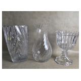 Dartington ? Crystal Ripple Clear Glass Vase &