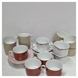 FITZ & FLOYD TEA CUPS & SAUCERS