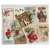 11 Antique Christmas/ New Year Postcards