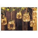 New Lighted Glass Mason Jar Garland, 2 Boxes
