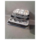 Vntg Aluminum Muffin & Cupcake Baking Pans