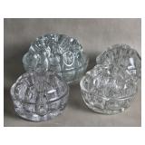 Vtg Reims France Clear Glass Flower Frog +