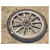 Antique Wood Spoke Industrial Wheel