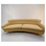 MCM CRESCENT SHAPED SOFA TEAK WOOD SUPPORT 87"