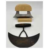 VINTAGE MEZZALUNA CHOPPER W/ ALASKAN ULU KNIFE W/
