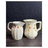 2 HALL CHINA AUTUMN LEAF SMALL PITCHERS JEWEL TEA