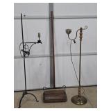 Two Vintage Floor Lamps & Carpet Sweeper