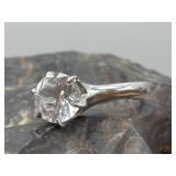 14k White Gold & White Sapphire Ring 2.45g