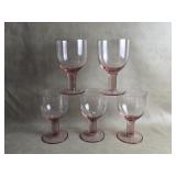 Water Goblet Barware Pink Bubble Glass  Stemware