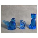 Vtg Bluebirds Of Happiness & Cobalt Murano Style