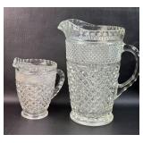 Pair of Anchor Hocking Wexford Glass Pitchers