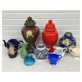 BOX LOT PORCELAIN/CERAMIC VASES, URNS, GINGER