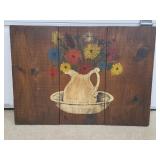 Country Style Still Life on Wooden Panels