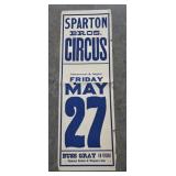 Vtg. Spartan Bros. Circus Advertising Poster