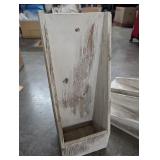 3 Whitewashed Wood Wall Pockets Boxes