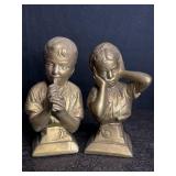 VINTAGE ESCO GOLD CHALK-WARE BOTHER & SISTER W/