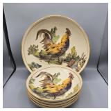 WILLIAMS SONOMA SALAD SET LARGE BOWL WITH 4