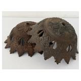 Antique Cast Iron Oil Lamp Base Holders Brackets