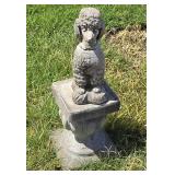 Concrete Poodle on Pedestal