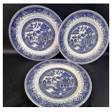 Trio of Washington Old Willow England Plates