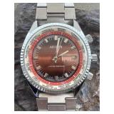 Aseikon Electra Datomatic World Time Watch Works!