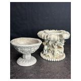 CANDLE & PLANTER W/ CHERUBS/ANGELS RESIN