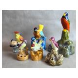 Figural Bird Flower Frogs Japan Lusterware +