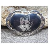 Siam Sterling Niello Dancers Brooch 1940ï¿½s Era
