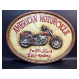 American Motorcycle Plaque Sign 3D