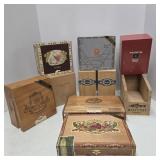 CIGAR BOXES MOST ARE WOOD DIFFERENT BRANDS
