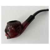 Hand Carved Figural Tobacco Pipe Smoking