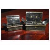 Antique Metal Cash Boxes W/ Inserts
