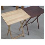 Two Folding Wooden TV Trays