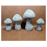 4 Decorative Cement Mushrooms