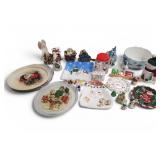 Christmas Decorations Plates House Bowl Etc
