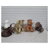 Lot Of Paper Mache Animals +