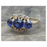 14k Yellow Gold & Sapphire Ring 2.94g