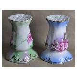 Pair of Vintage Limoges Floral Hat Pin Holders