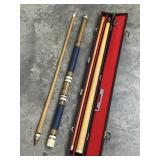 2 Vintage Pool Cues