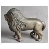 Vtg / Antique Cast Iron Lion Still Bank Coin Bank