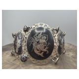 Sterling Macbin Siam Niello Bracelet 40.68g